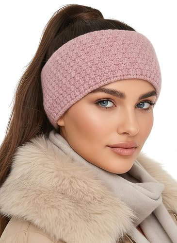 Baesics pannband rosa för kvinnor och män – varma och elastiska unisex öronvärmare med fleecefoder – högkvalitativt utförande – en storlek huvudbonader