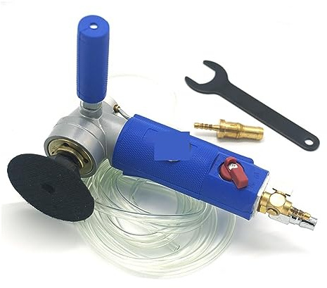 Pulidora húmeda, Lijadora neumática de agua de aire de 3 4 pulgadas de tipo alimentado con agua profesional, amoladora pulidora de lijadora húmeda de aire, velocidad libre: 0-4300 rpm