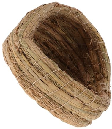 VICASKY Nichoir Poule en Paille Tressée Marron, Nid pour Animaux de Compagnie Facile à Nettoyer, pour Poulailler Extérieur et Cage à Poule
