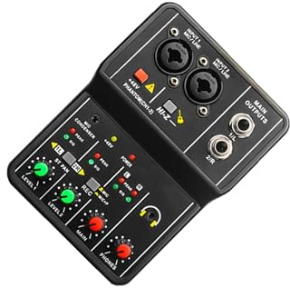 IOIUSKKU Interface Audio USB Flexible avec Alimentation 48 V, idéale pour Le podcasting et Le Streaming Audio en Toute mobilité. Interface de Console de mixage stéréo 3,5 mm.