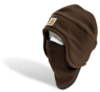 Carhartt Men's Fleece 2-in-1 Headwear,Dark Brown,One Size