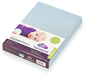 Träumeland Spannbetttuch Jersey, hellblau, 60 x 120 + 70 x 140 cm
