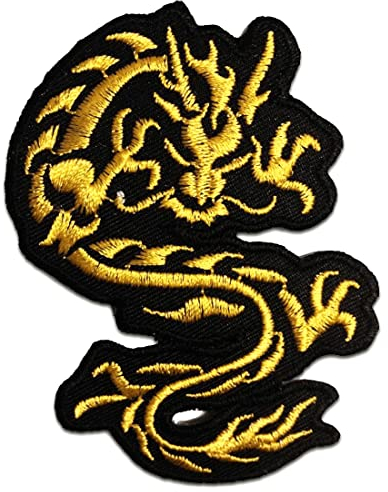 Catch the Patch Chinesischer Drache - (Größe: 6,7 x 9 cm) Aufnäher, Bügelbilder, Aufbügler, Applikationen, Patches, Sticker zum Aufbügeln oder Aufnähen – für Kleidung, Taschen, Jacken