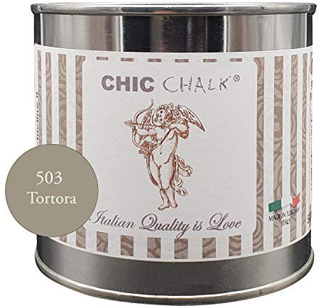 CHIC CHALK - 500 ml TORTORA - Pittura gessosa super opaca. Aderisce su tutte le superfici senza primer o carteggio. Ideale per ottenere mobili in stile Shabby e non solo.