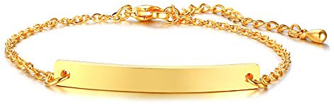 VNOX Bracelet Femme Personnalisé Gravés Noms Acier Inoxydable Bracelet Partenaire Personnalisé|BFF Bracelets pour 2|Bracelets Demoiselle d'honneur|Cadeau Anniversaire Sœurs