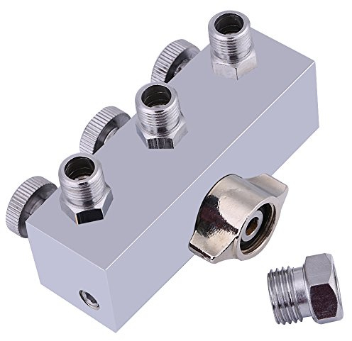 3 Way Airbrush Hose Splitter, Manifold Connector, Adjustable Valve Knob, for Professional Art Projects