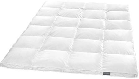 Traumnacht Basis duntäcke, extra varmt med 4 cm kant, 60% dun och 40% fjädrar, 220 x 240 cm, Down Pass och Öko-Tex certifierad, tillverkad enligt tysk kvalitetsstandard