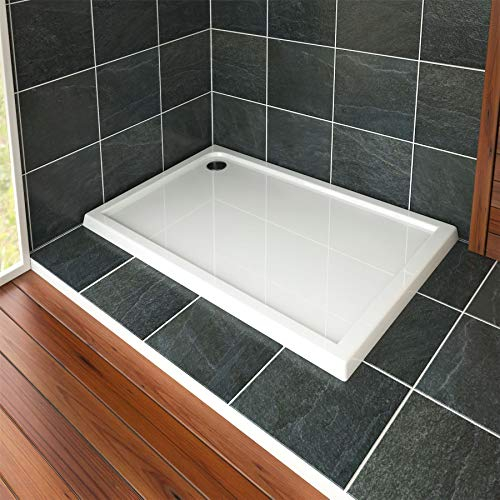Rectangular 1200 x 900mm Shower Tray Pearlstone for Shower Enclosure Cubicle with Waste Trap