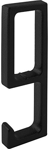 Gedotec Haken schwarz Schrankstange eckig - NANO BLACK | Schrankstangen-Halterung schwarz matt | Einhängehaken für Möbelstangen | 1 Stück - Haken für Möbelrohr