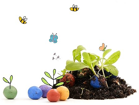 Stadsträdgårdsmästaren I lösa och oförpackade I 500 stycken I fröbomber för barn I Fantastisk present eller present till barnens födelsedag