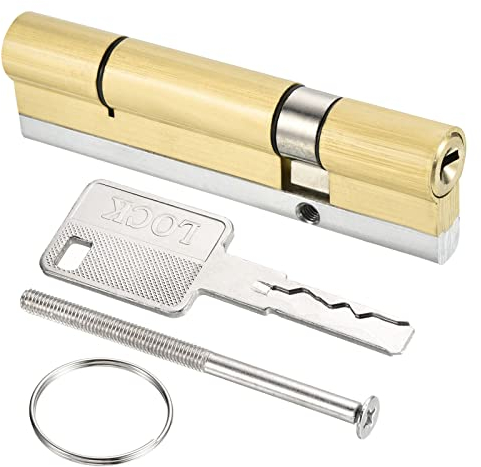 PATIKIL 32.5/77.5 (110mm Globale) Européen Double Serrure Cylindre, Porte Cylindre Serrure avec 8 Clés pour Bois Portes, Aluminium Portes