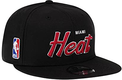 New Era Gorra Miami Heat Script Up Edition 9Fifty Snapback, Negro , Talla única