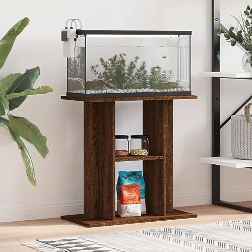 LAPOOH Aquariumständer Braun Eichen-Optik 60x30x60 cm Holzwerkstoff, Aquarium Unterschrank, Aquarium Schrank, Aquariumschrank, Aquarium Tisch, Aquarium Stands