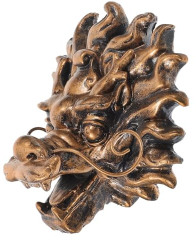 BEBEMOKO Fontaine Murale D'extérieur Tête De Dragon en Résine 13x15x8 Cm pour Jardin Et Villa Décoration Fontaine d'eau Extérieure Décorative Élégante