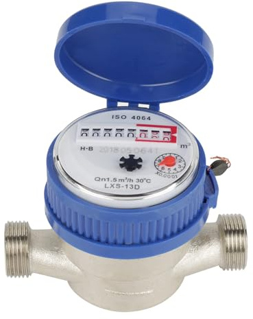 15mm 1/2 Inch Cold Water Meter with Fittings for Home and Garden