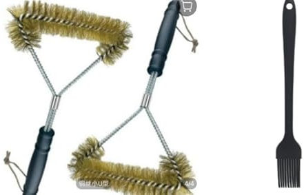 Grillreiniger Bürste,2pcs Grillbürste 30cm,Grill Reinigungsbürste Edelstahl,Grillbürste mit Messing Borsten,Grillrost Reinigungsbürste,Messingbürste Grill,für Grillarten Geeignet