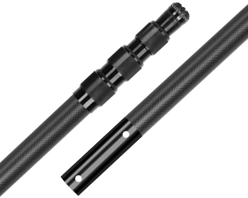 imgokaha Mango telescópico para Piscina de 3,65 m para Red de Skimmer, Extensible de Fibra de Carbono, Ajustable de 1,15 a 3,65 m para Recogehojas para Piscinas,Red de Limpieza de Piscinas