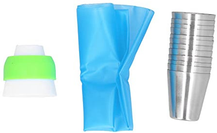 14 pezzi di sacchetti per tubazioni e punte, punte di glassa per cupcake con strumenti per decorazioni per torte per pasticceria