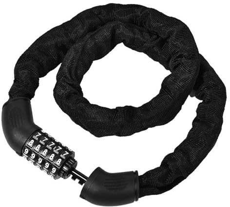 Candado de bicicleta de alta seguridad, 110 cm x 6 mm, candado de combinación para bicicleta, candado con 5 dígitos, código numérico para bicicleta eléctrica, motocicleta, candado de bicicleta
