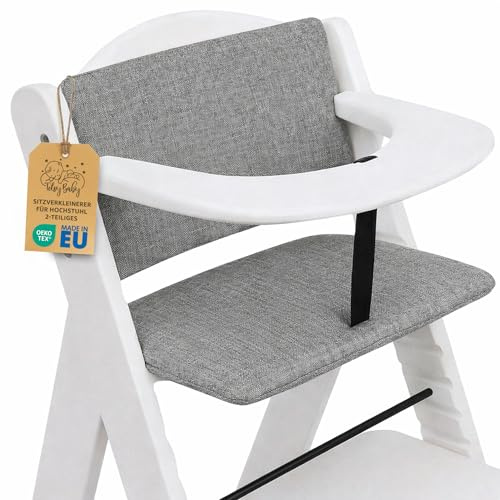 Copri seggiolone pappa universale 2 pezzi - copriseggiolone bambino e bambina per Hauck e Stokke cuscino imbottitura riduttore per sedia con un rivestimento impermeabile stabile Oeko-Tex Grigio