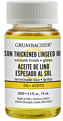 Grumbacher Sun-Thickened Linseed Oil Medium for Oil Paintings, 2-1/2 Oz. Jar, #5832