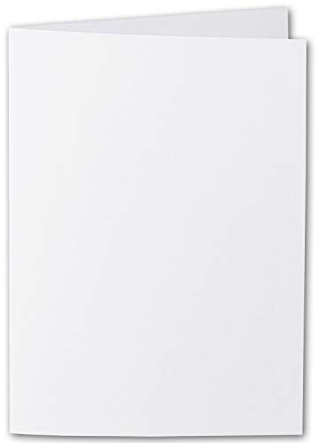 50x tarjetas plegables DIN B6 - Tarjetas plegables acanaladas blanco floral 120 x 169 mm (abiertas: 240 x 169 mm) - 220 g/m² con acanalado dandy - ARTOZ Serie 1001