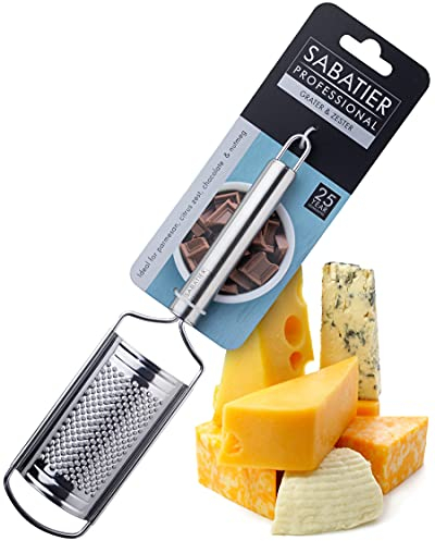 Sabatier Professional Grater & Zester - by Taylors Eye Witness. Stainless Steel Construction. Dishwasher Safe. for Hard Cheese, Lemon, Lime, Chocolate, Nutmeg, Garlic & Ginger. 25 Year Guarantee.