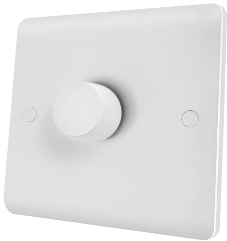 iolloi LED Dimmer Switch For Dimmable LED Incandescent Halogen Bulbs, Push on/off Rotary Universal Dimmer-Switch, No Neutral Required,1 Gang 2-Way,3-100W (1-10 LEDs)