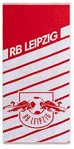 RB Leipzig Duschtuch - Stripe - rot-weiß Streifen 70 x 140 cm Badetuch RBL - Plus Lesezeichen Wir lieben Fußball