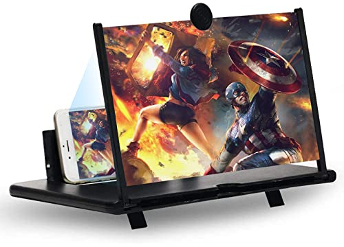 KONGMING Lupa de Pantalla, Pantalla de 14''Stretch Design Screen Mobile Phone, Adecuada para Ver Videos de películas en Todos los teléfonos Inteligentes