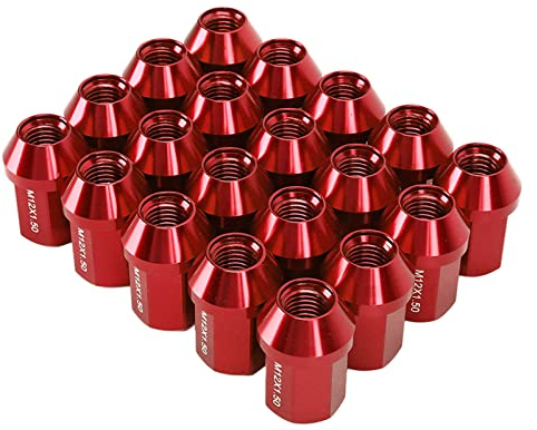 Radmuttern, Radmuttern M12X1,5, M12x1,5 Rustptoof Autoteile Radmutter zur Reparatur(rot)
