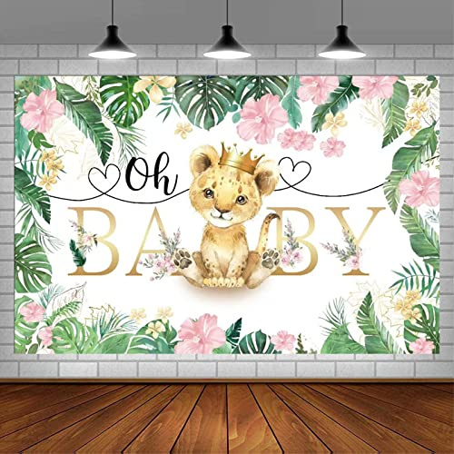 Bymivofun Oh Baby Toile de Fond pour Baby Shower, Fête d'anniversaire de bébé, Toile de Fond de Mur de Photographie Professionnelle en Polyester (5 * 3 pi)