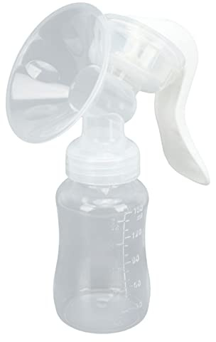 Handmilchpumpe, 150ml Handpumpe mit starker Saugkraft Einhand Stillpumpe Tragbarer Muttermilchauffangbehälter Baby Fütterungspumpe Weiche Silikonpumpe zum Stillen für die Mutter