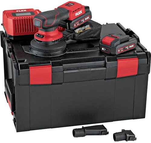 Flex Akku-Exzenterschleifer ORE 2-125 18-EC/2.5 Set (mit Akku, inkl. Schnellladegerät, Schleifteller-ø 125 mm, Multisander mit Drehzahlregelung 18 V) 532083