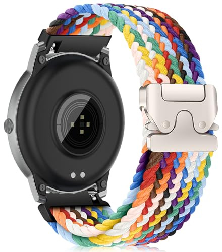 RanBluu Nylonrem för 20 mm 22 mm, elastiskt tygersättningsband, sportband för kvinnor och män