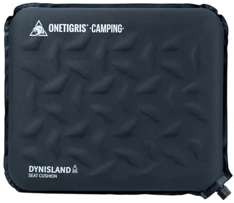 ONETIGRIS Dynisland Inflatable Seat Cushion, Self Inflating Camping Seat Cushion Portable Lightweight, Compact Cushion Pad for Hiking, Travel, Stadium, Camping, Backpacking