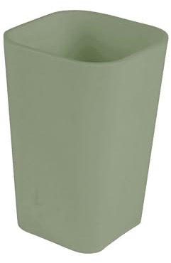 Douceur d'Intérieur, Gobelet (7,3 x 7,3 x 11 cm) Vitamine Sdb Sauge, Plastique Uni Soft Touch
