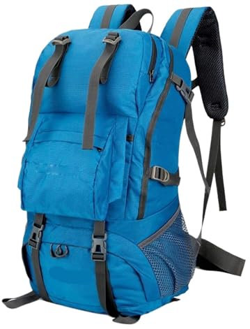 Trekkingryggsäck 45L Vandringsryggsäck Ryggsäck Ultralätt Packbar, Hopfällbar, Vattentät Ryggsäck För Camping(Blue)