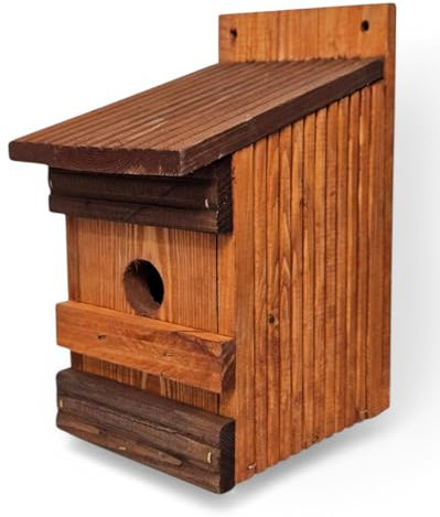 Nistkasten aus Naturholz – Wetterfestes Vogelhaus für Meisen & Spatzen – Brutkasten für den Garten oder Balkon (Olche Palisander, Standard)