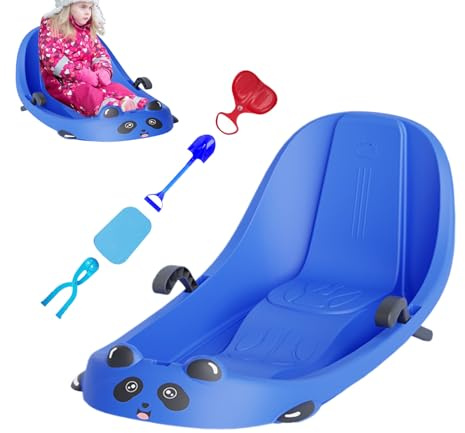 Snow Sled | Built-in Backrest Sport Supplies,Outdoor Snow Sled with Brake | for Cold Weather Snowy Hills Park Backyard Playground Children