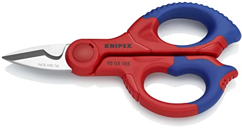 KNIPEX Elektrikerscheren mit Mehrkomponenten-Hüllen, glasfaserverstärkt 160 mm, 95 05 155 SB