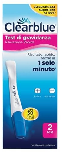 Test di gravidanza Clearblue, Rilevazione Rapida, Risultato rapido, anche in 1 solo minuto, 2 test