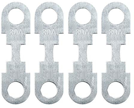 Sourcingmap - Tira de fusibles planos para coche (4 unidades, 80 A, metal, 32 V, universal), color plateado