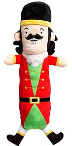 Pearhead Nutcracker Dog Toy, Stuffed Dog Plush Toy, Squeaker Pet Toy, Christmas Dog Toy