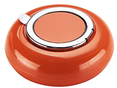 Taschen ASCHENBECHER Ø6,2cm mit Deckel aus Metall rund Mini Taschenaschenbecher Reiseaschenbecher Reise Outdoor 4-Varianten 24 (Orange)