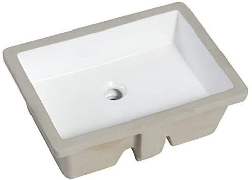 MEJE #T2014-1_19.5 pulgadas, fregadero rectangular bajo encimera, lavabo de cerámica, lavabo debajo del mostrador, blanco