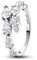 PANDORA Timeless Glitzernder Überlappender Band-Ring aus Sterling Silber mit Cubic Zirkoniastein verziert, Größe: 52, 193004C01-52