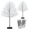 Monzana® 2X Arbre Lumineux 220 LED 220 cm minuterie 8 Modes de lumière résistant aux intempéries décoration Noël Cerisier