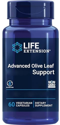 Life Extension, Advanced Olive Leaf Vascular Support, Olivenblatt-Extrakt mit Sellerie-Extrakt, hochdosiert, 60 vegane Kapseln, Laborgeprüft, Vegetarisch, Glutenfrei, Sojafrei, Ohne Gentechnik
