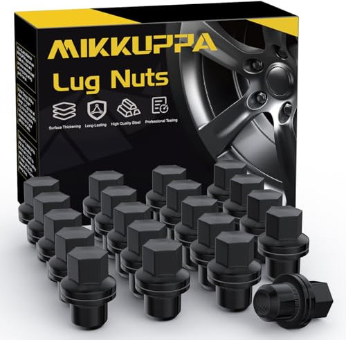 MIKKUPPA M14x1.5 Wheel Lug Nut - Replacement for Land Rover LR3 LR4 Range Rover Sport Discovery - 20pcs Black Closed End OEM Factory 1.81 Tall 0.87 Hex Lug Nuts